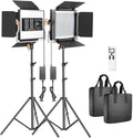 2 Packs 480 LED Video Light Photography Lighting Kit with Light Stand A24906