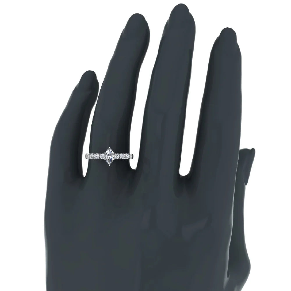 Marquise Cut 14K Gold 1.00 CT Engagement Ring U6805
