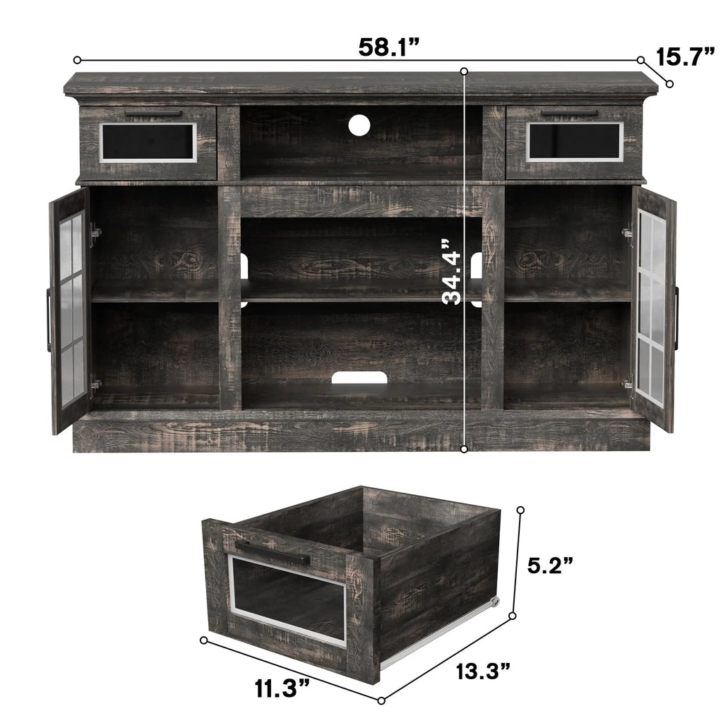 Dark Oak Fireplace TV Stand H5203