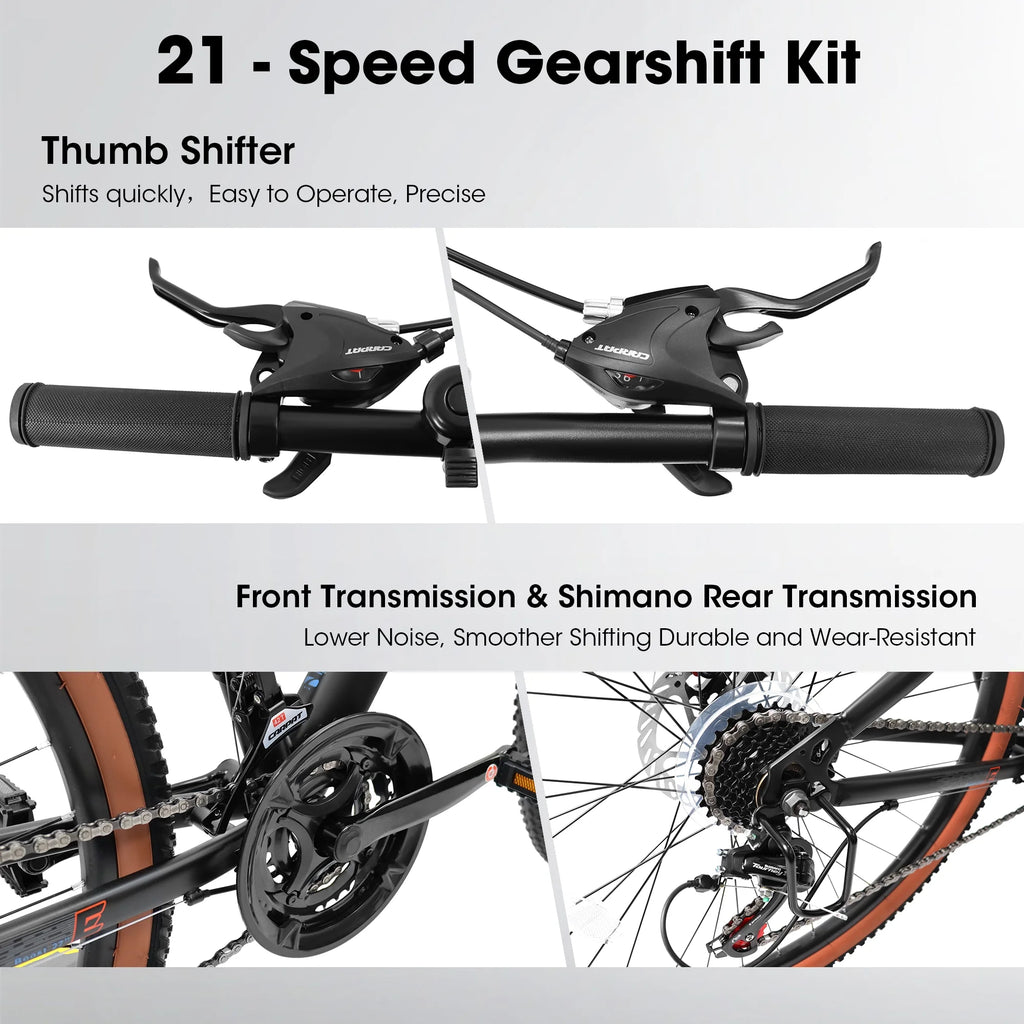 27.5 inch 21 Speeds Black Mountain Bike Y287