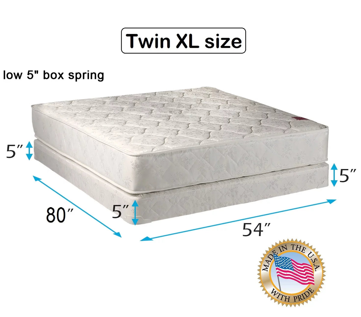 Twin Extra Long Mattress and Low Profile Box Spring Set M22282