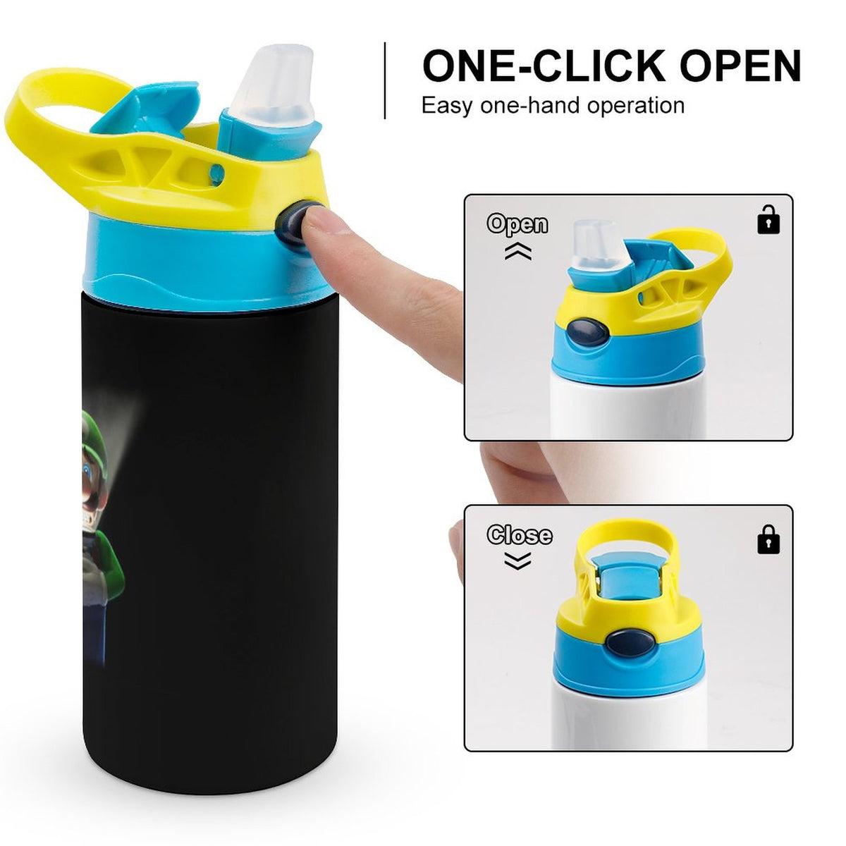 Insulated Stainless Steel Water Bottle With Straw Leak-Proof D7606