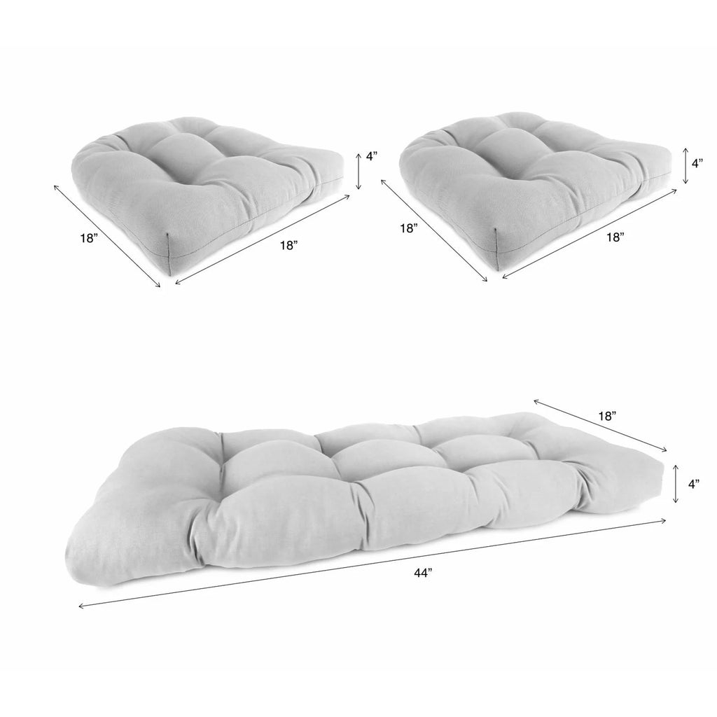 3-Piece Tufted Outdoor Cushion Set with Bench Cushion and 2 Seat Cushions U135