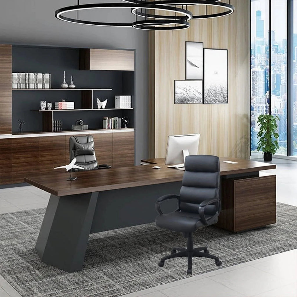 Black Bonded Leather Office Chair B612