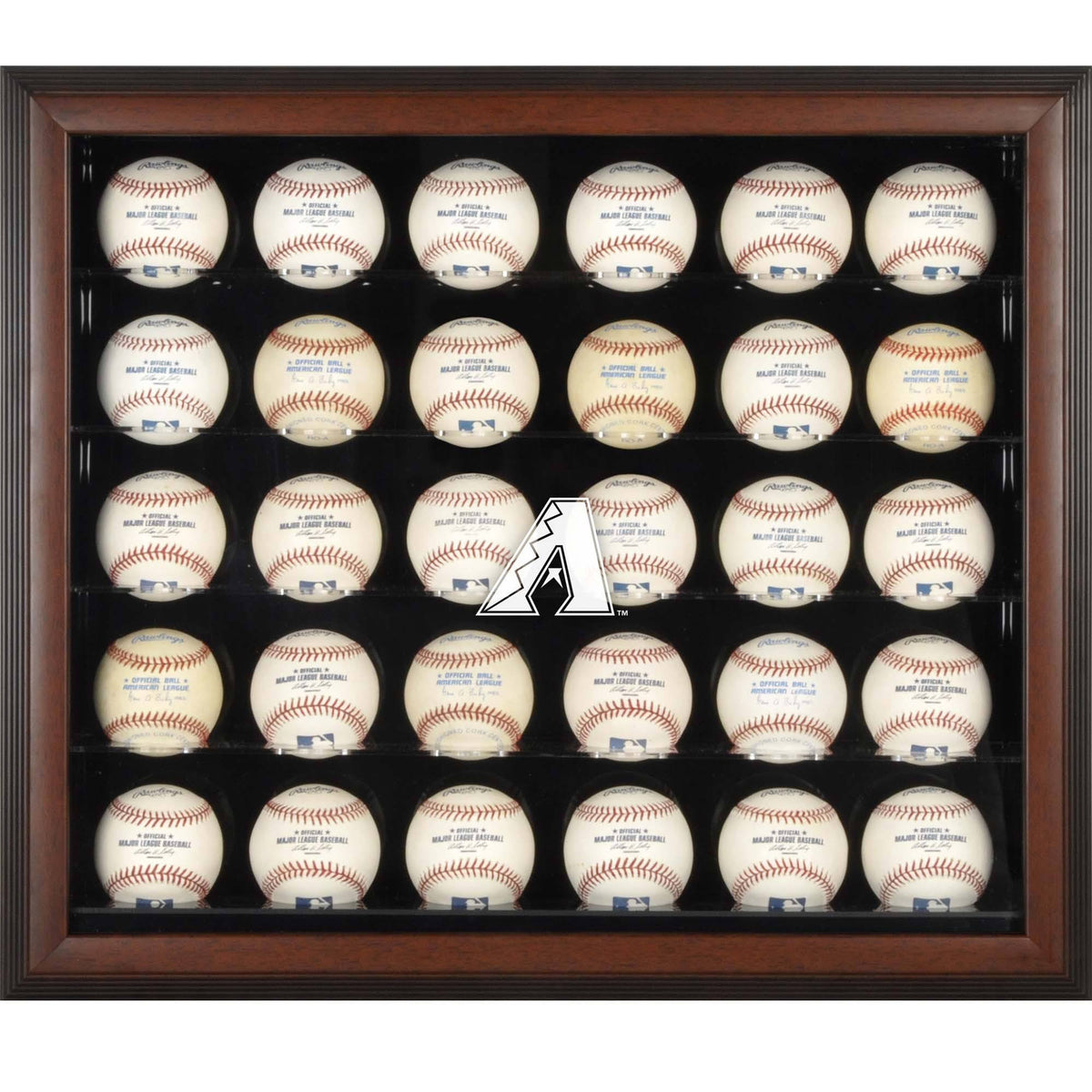 Brown Framed 30-Ball Display Case Z941711