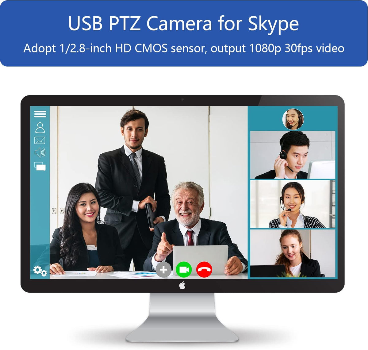 10X Optical Zoom HD 1080P PTZ Camera Webcam F7163
