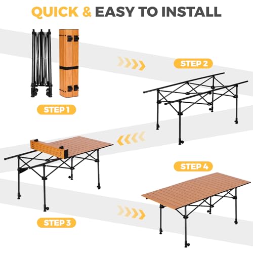 Portable Folding Aluminum Camping Table with Carry Bag W19008