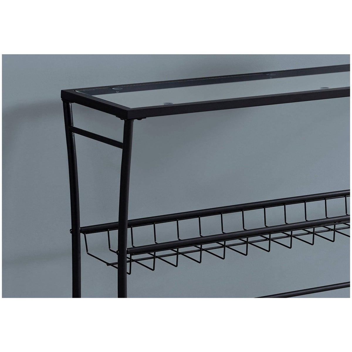 Black Tempered Glass Accent Table C67650