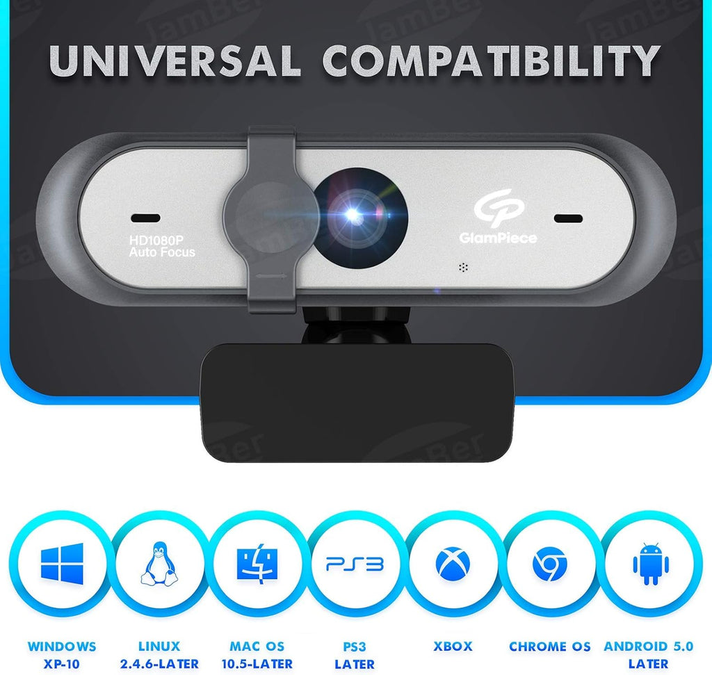 HD Webcam Autofocus 1080p with Stereo Microphone USB Webcam Pack of 2 T705