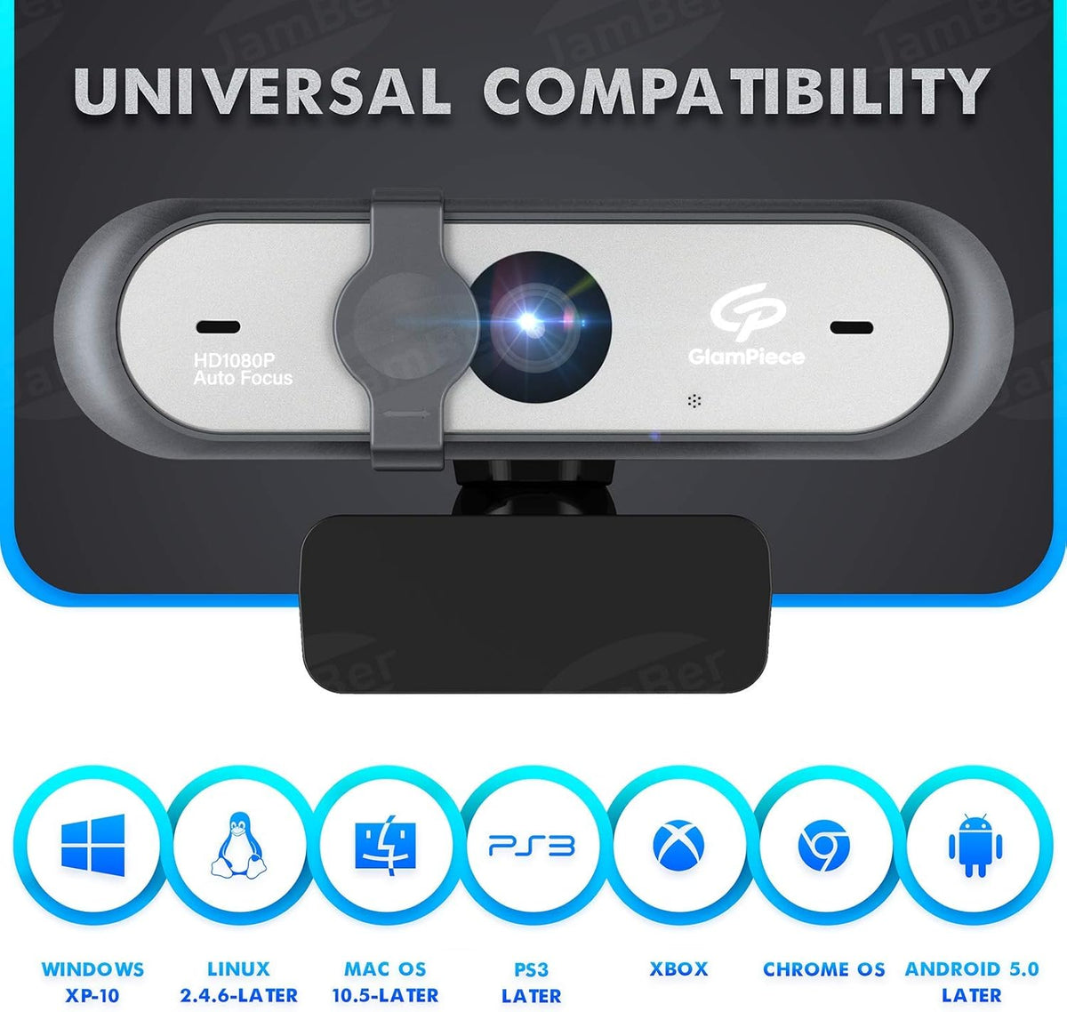 HD Webcam Autofocus 1080p with Stereo Microphone USB Webcam Pack of 2 T705