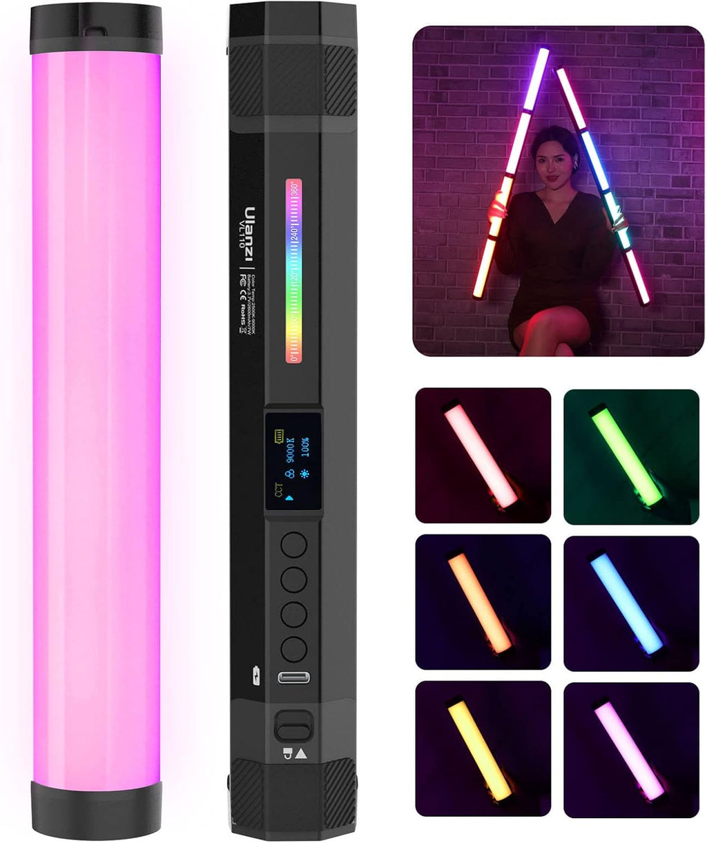 RGB Light Wand 2500-9000K Dimmable CRI 95+ Magnetic Attraction Pack of 2 T279