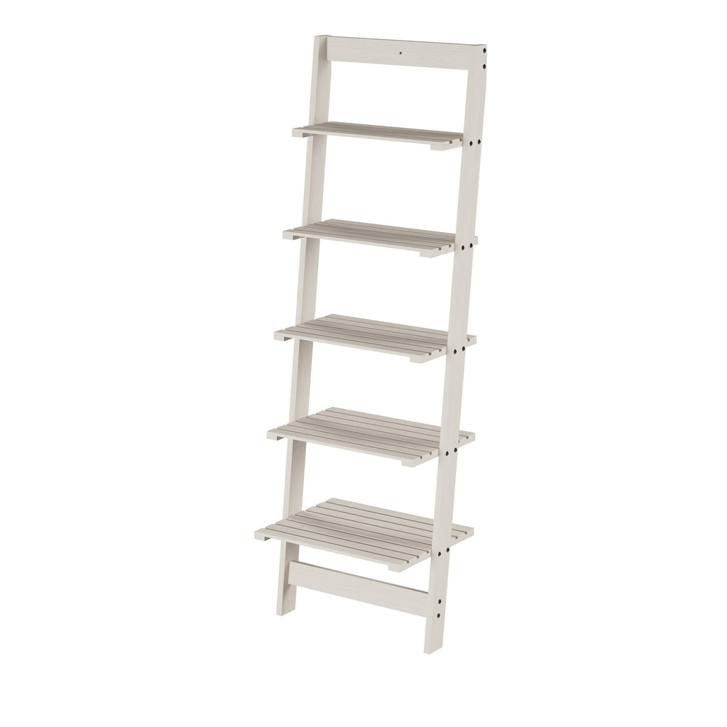 White 5-Tier Ladder-Style Bookcase Z6900