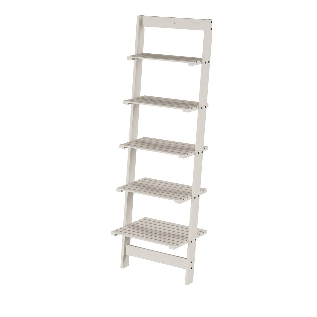 White 5-Tier Ladder-Style Bookcase Z6900