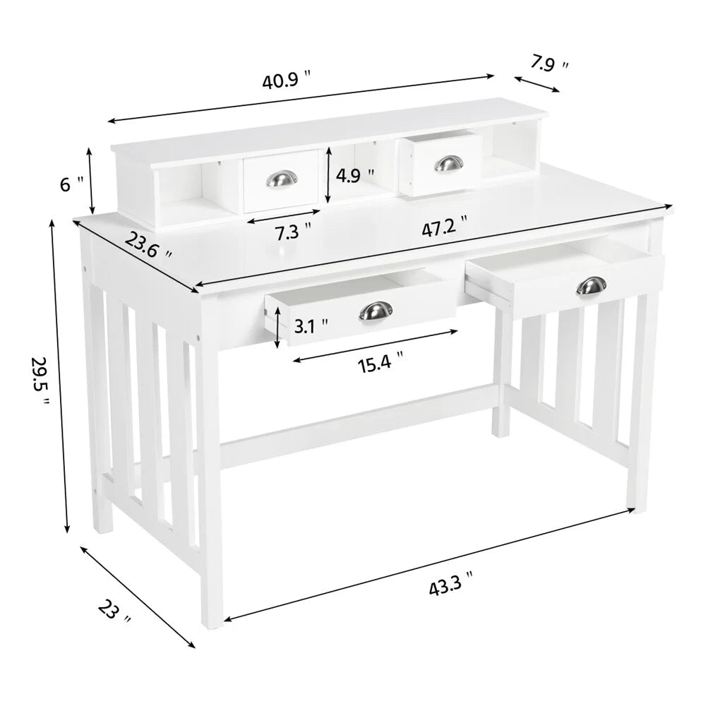 Writing Computer Desk with 4 Drawers N433