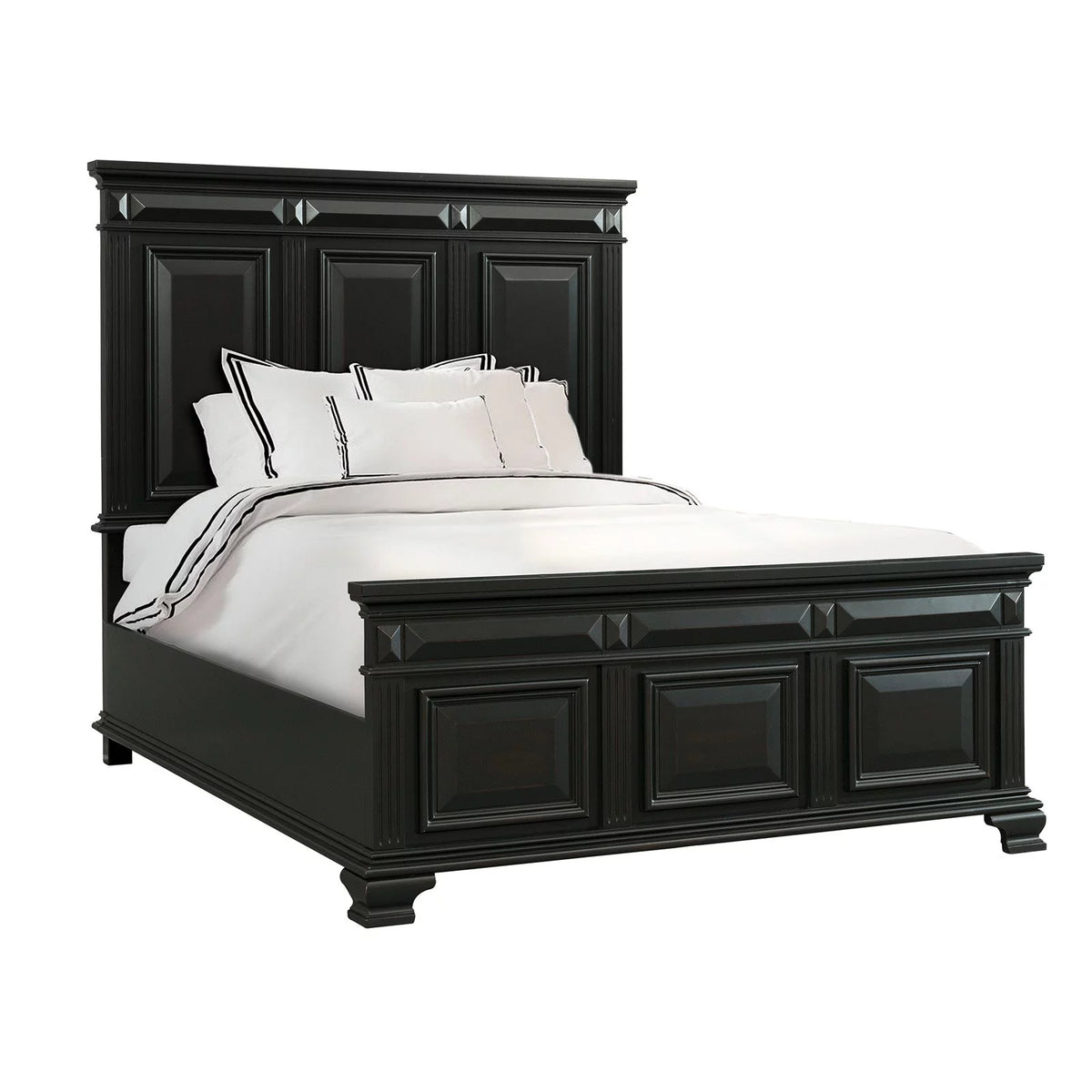 King Panel Bed in White J8403