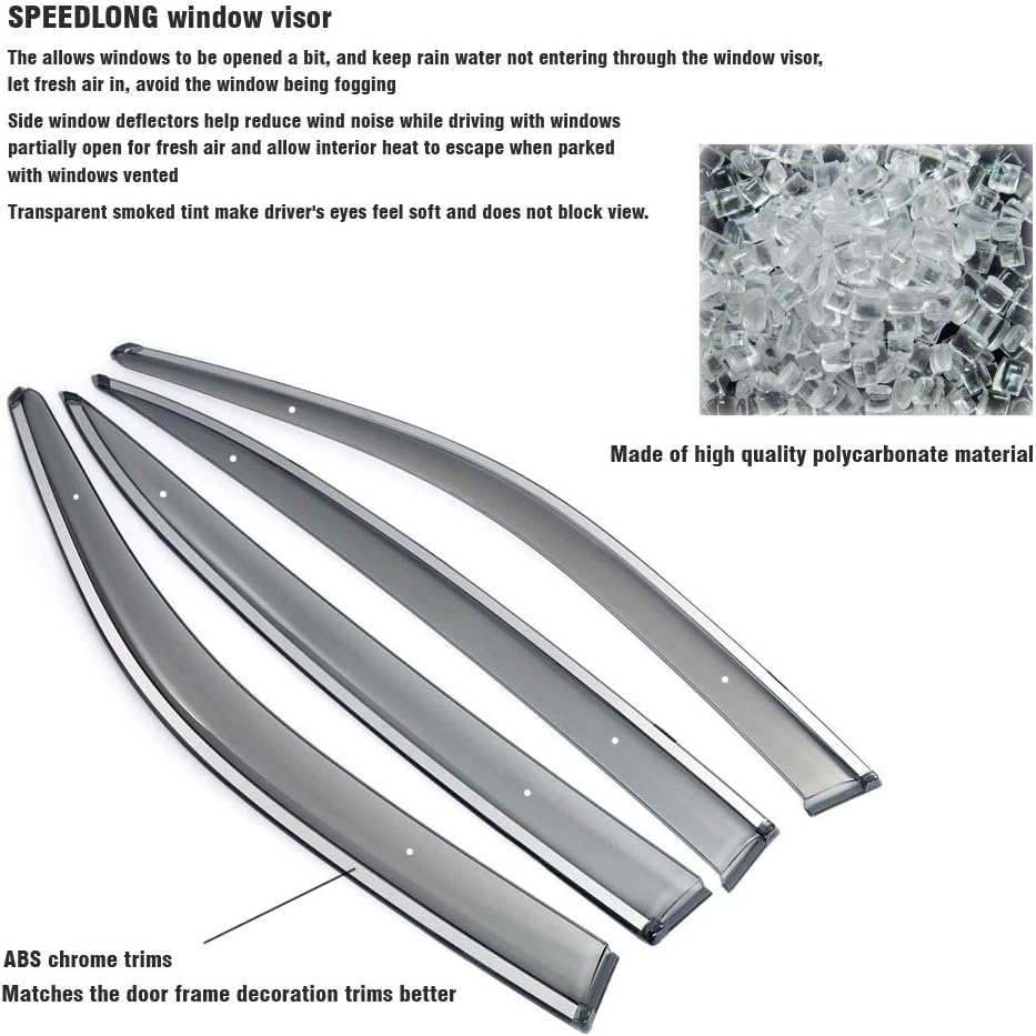 Car Window Visor Vent Shade Deflector Sun Rain Guards T67634
