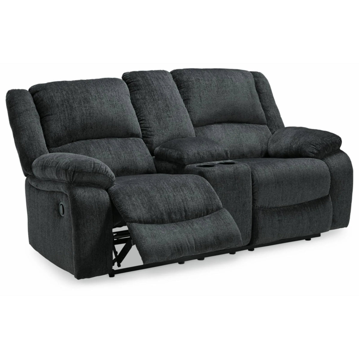 Slate Reclining Loveseat with Console T463