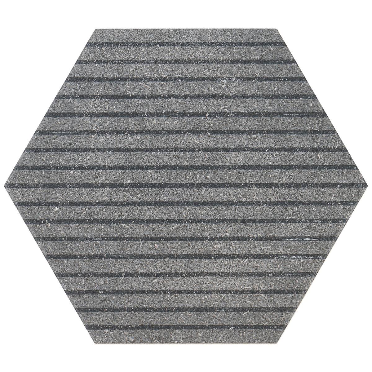 Black 9 in. Hex Matte Porcelain Floor and Wall Tile (20 Pieces 9.47 Sq. ft. / CASE) O110
