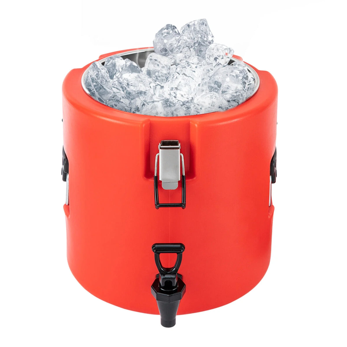 15L Round Stainless Steel Insulated Beverage Dispenser with Lid Q460706