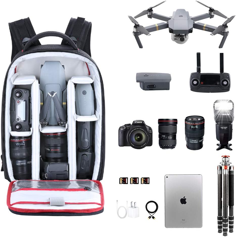 Black Large Waterproof DSLR Camera Backpack H54649