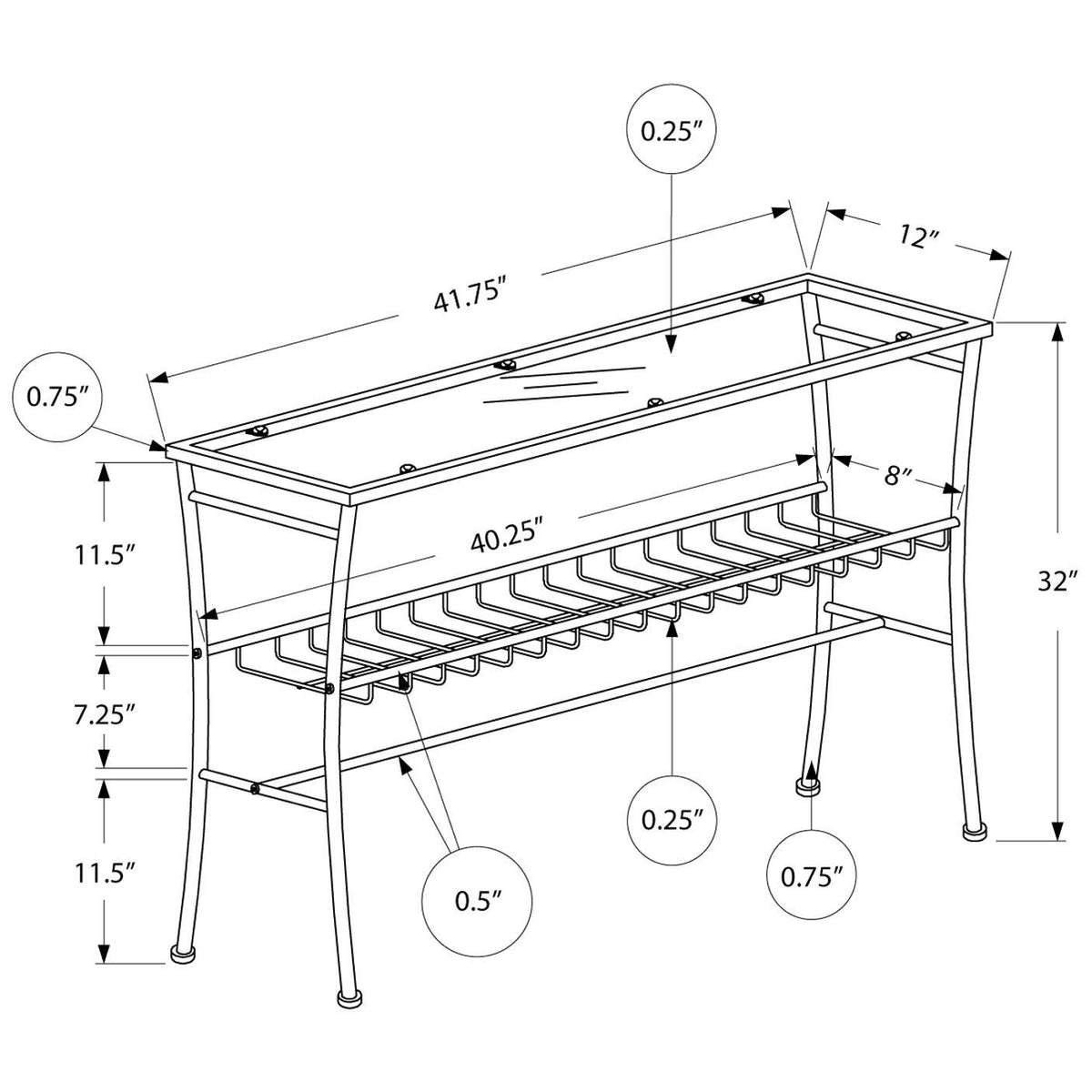 Black Tempered Glass Accent Table C67650