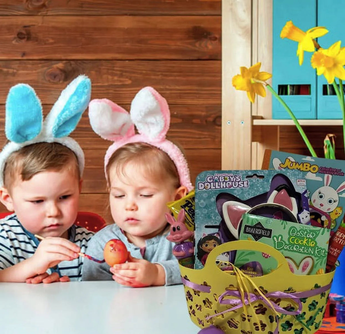 Easter Gift Basket with Coloring Book Candies & Bucket U72051