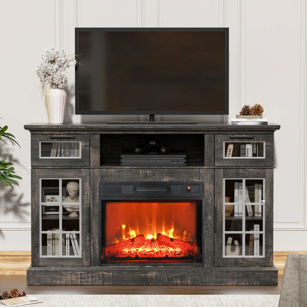 Dark Oak Fireplace TV Stand H5203