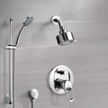 Chrome Shower System with Multi Function Shower Head and Hand Shower M7766