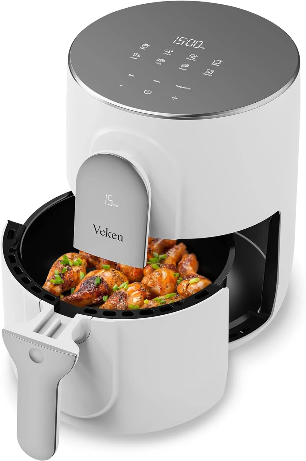 White 4qt Air Fryer with 8 Preset Cooking Modes A70741
