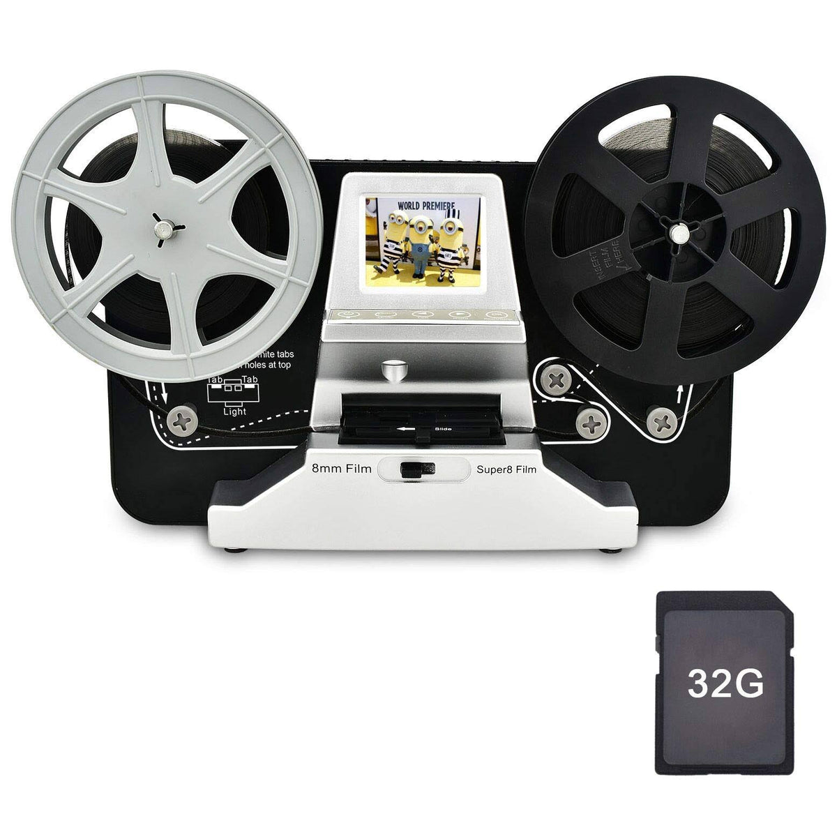 Black 8mm Super8 Roll Film Scanner with 2.4 inch LCD I16671