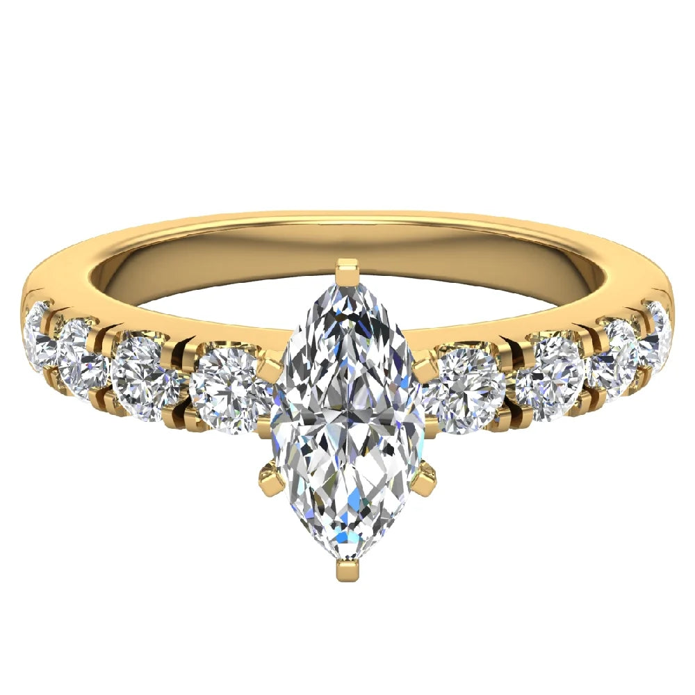 Marquise Cut 14K Gold 1.00 CT Engagement Ring U6805