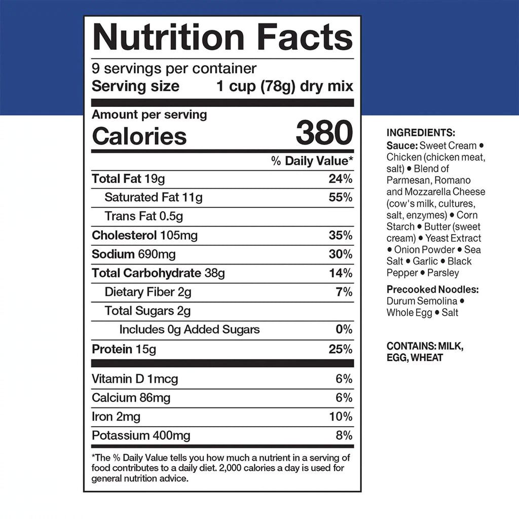 6 Cans Pack Freeze Dried Fettuccine Alfredo with Chicken #10 Can J288