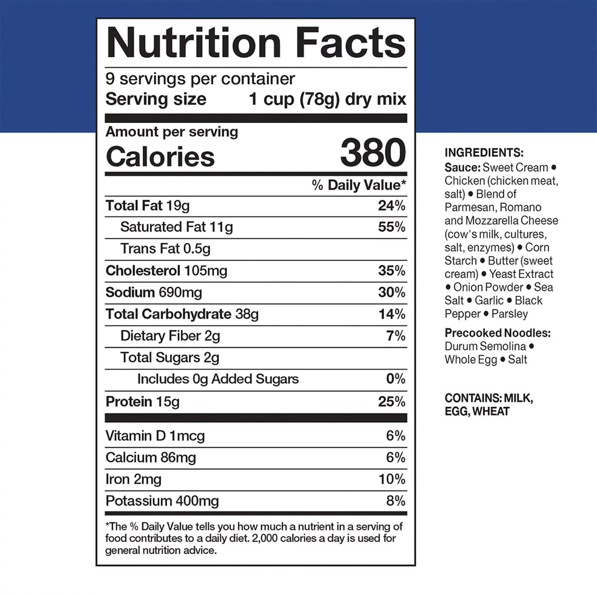 6 Cans Pack Freeze Dried Fettuccine Alfredo with Chicken #10 Can J288