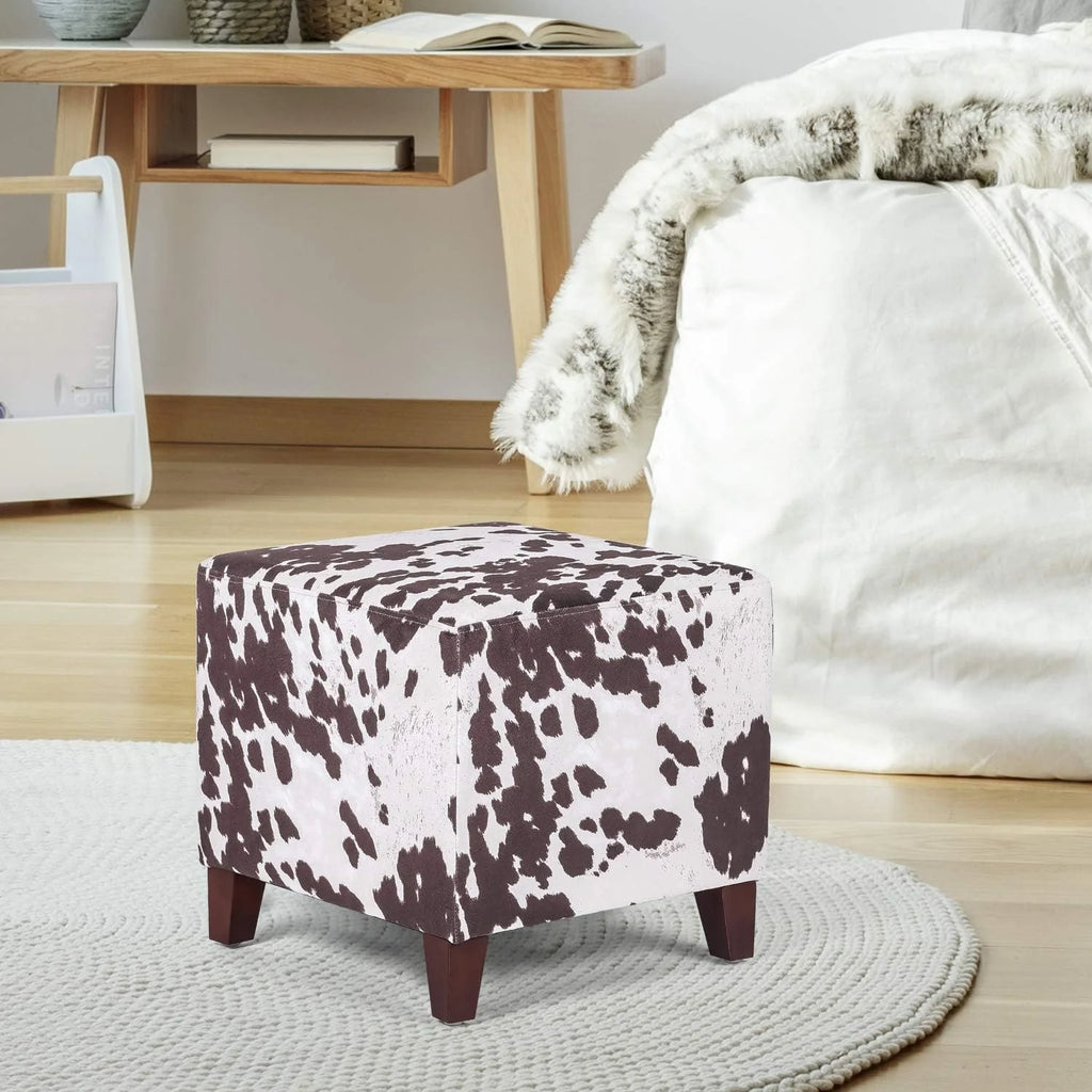 Square Ottoman With Wooden Legs Y1545