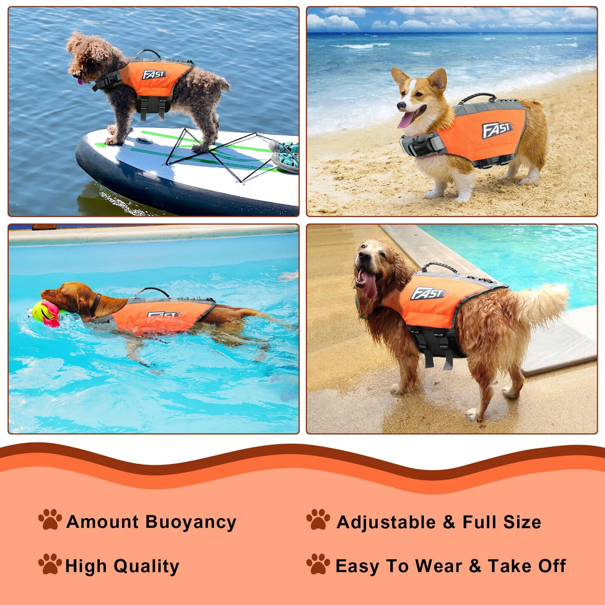 Reflective Dog Life Preserver Vest Y788262