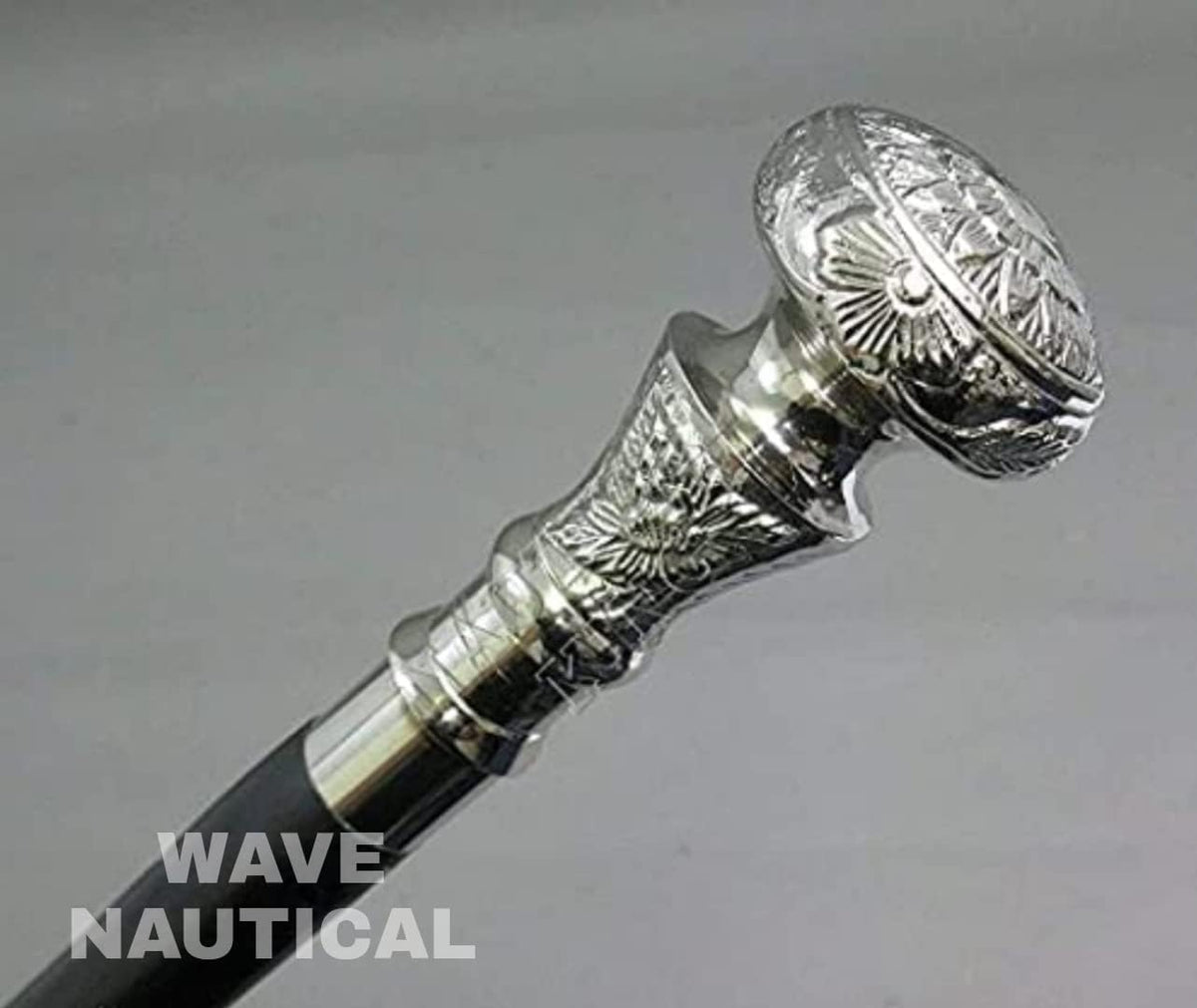 Brass Handle Wooden Walking Cane 36" Z483827