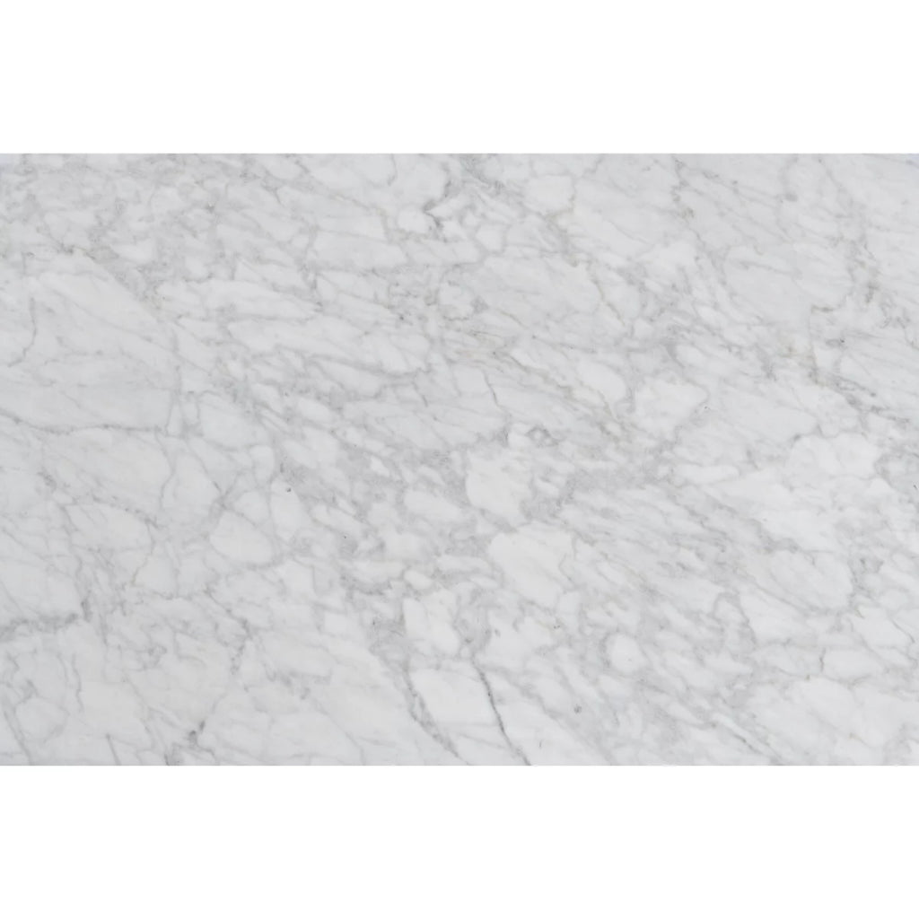 White and Beige Rectangular Marble Side Table X776093