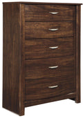 Brown 5-Drawer Chest T7314