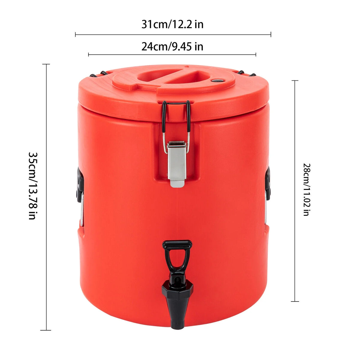 15L Round Stainless Steel Insulated Beverage Dispenser with Lid Q460706