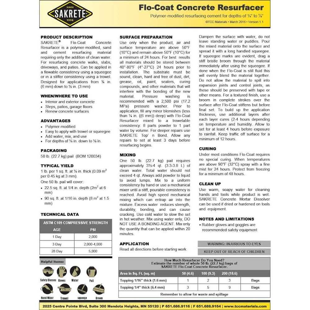 50 lb Concrete Resurfacer T4566