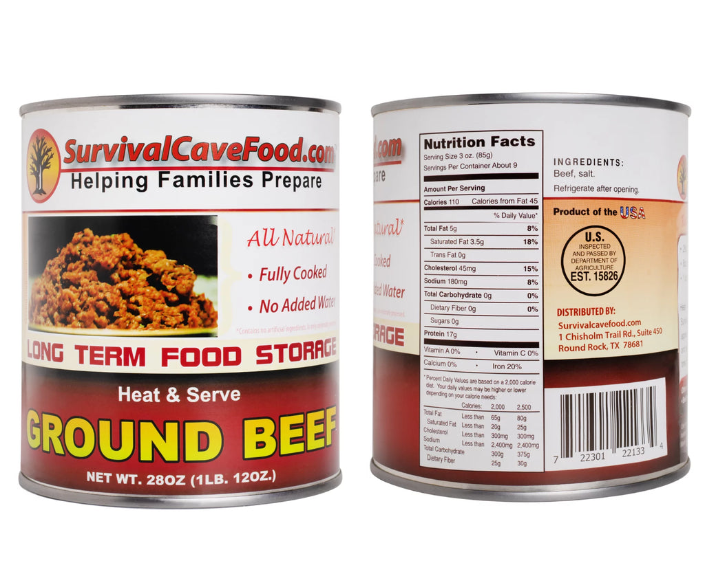 Canned Ground Beef 28 oz 12 cans T34852