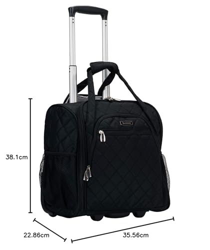 Black 15-Inch Upright Wheeled Carry-On Luggage R544398