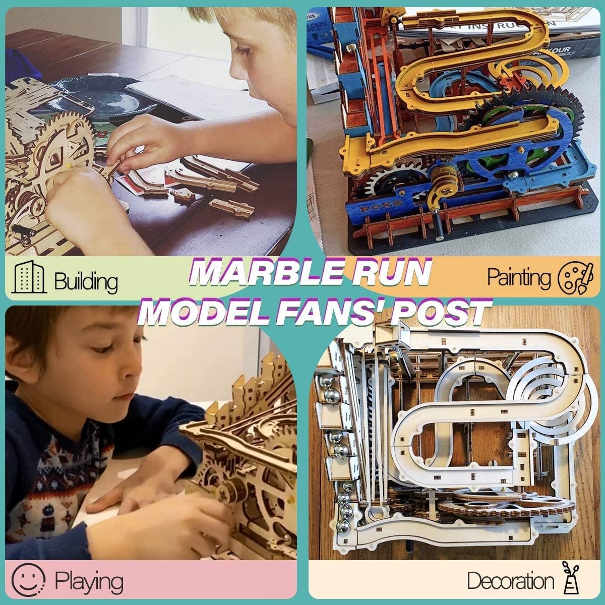 Marble Run 3D Wooden Model Kits 3D Puzzle Mechanical Puzzles L5789