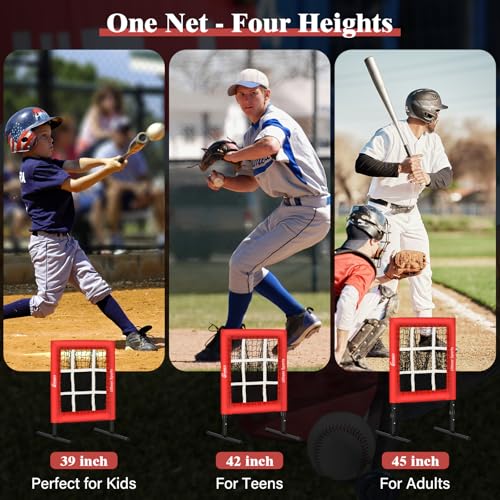 9 Hole Adjustable Height Baseball Pitching Net A243