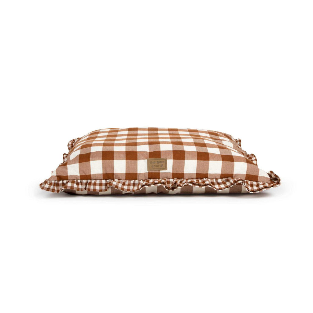 Brown Gingham Print Envelope Dog Bed W331
