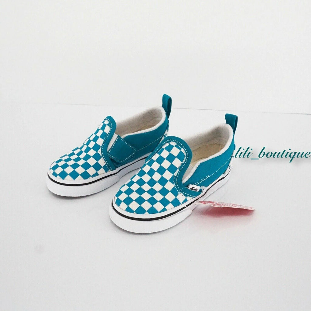 Checkerboard Slip-On V (Caribbean Sea/True White) V4140
