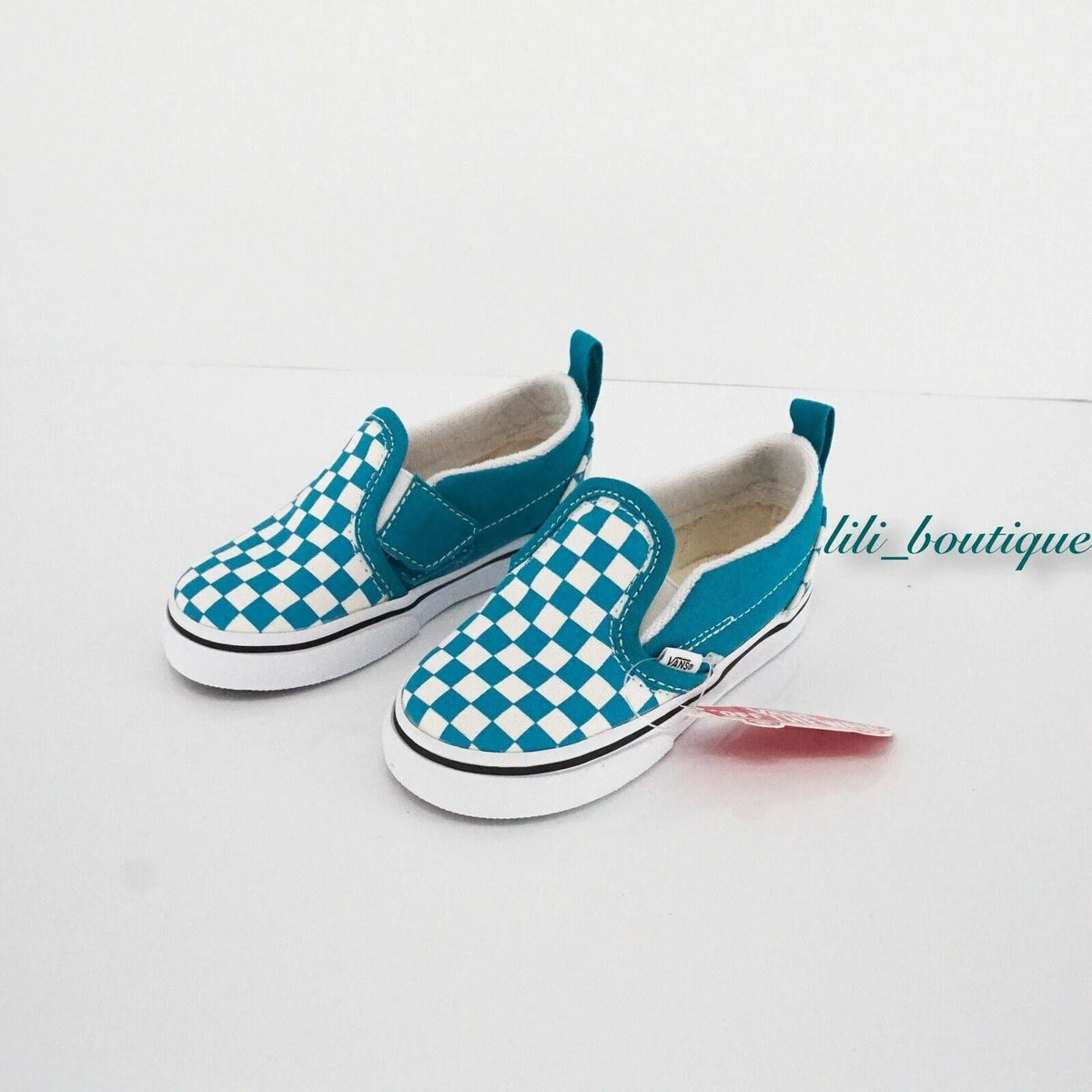 Checkerboard Slip-On V (Caribbean Sea/True White) V4140