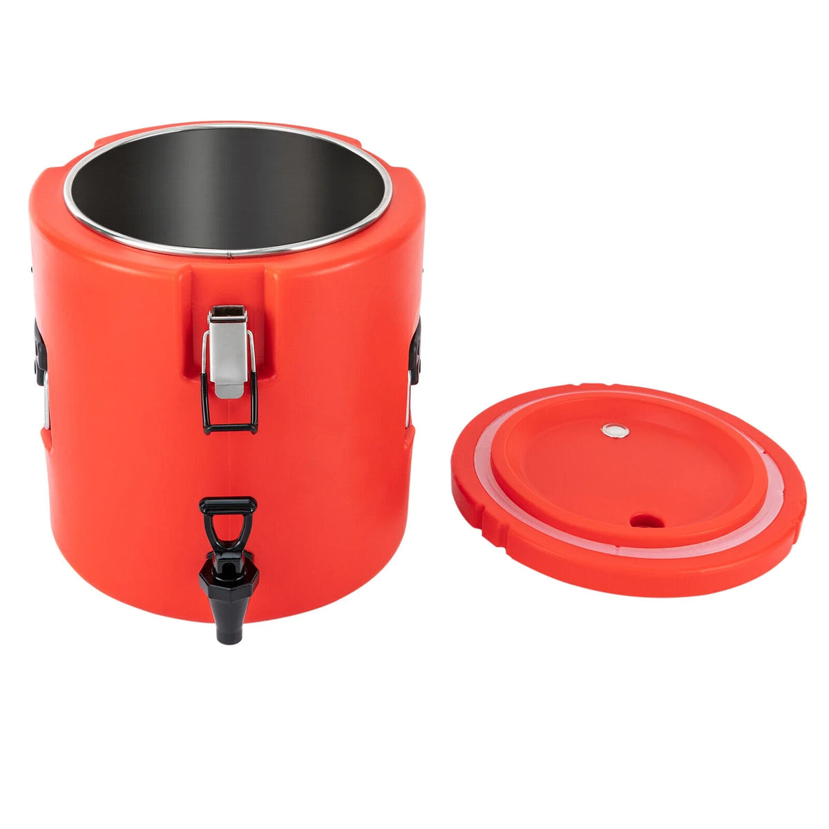 15L Round Stainless Steel Insulated Beverage Dispenser with Lid Q460706