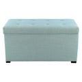 Green 8 Button Tufted Storage Bench Q53943