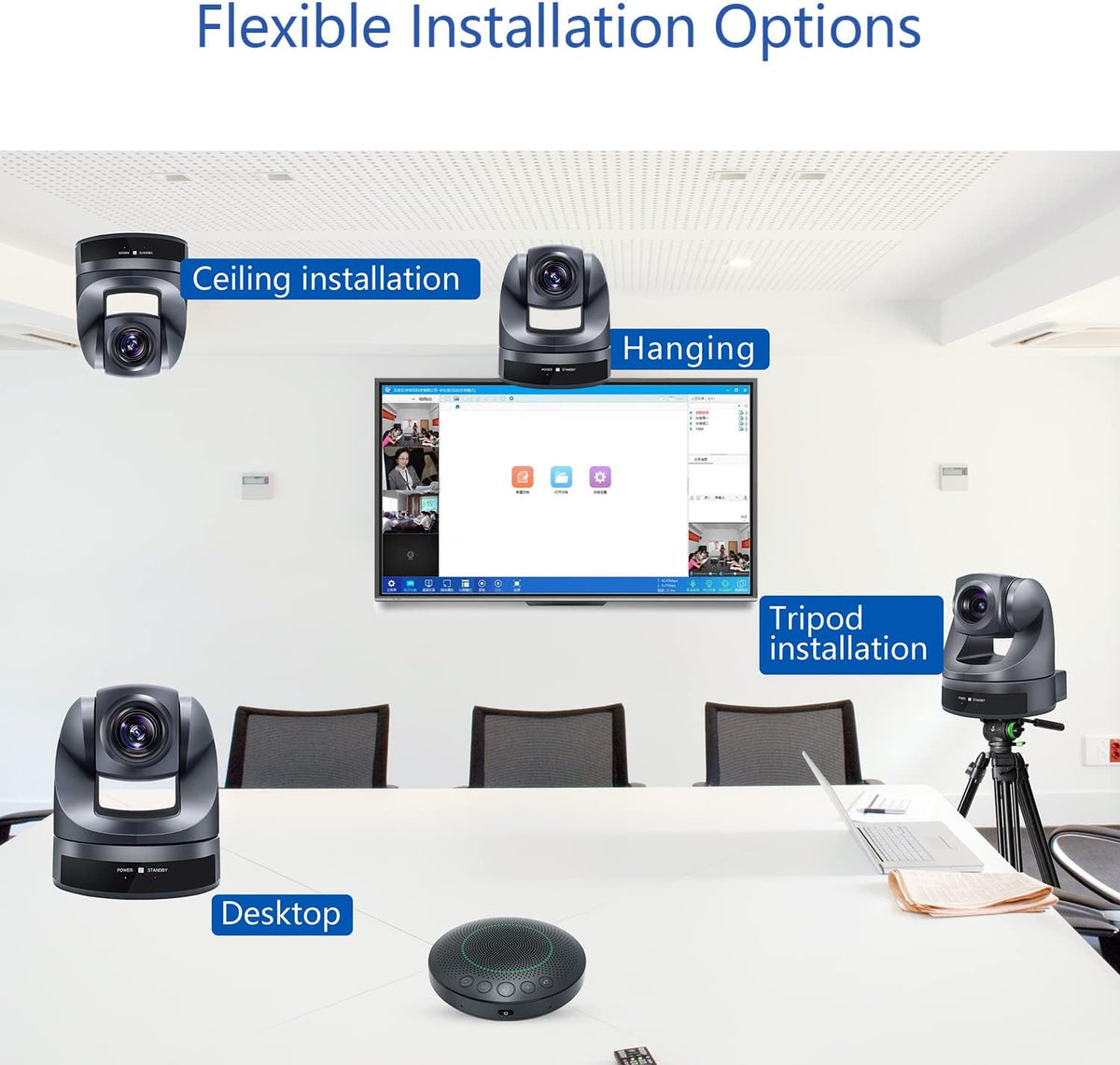10X Optical Zoom HD 1080P PTZ Camera Webcam F7163
